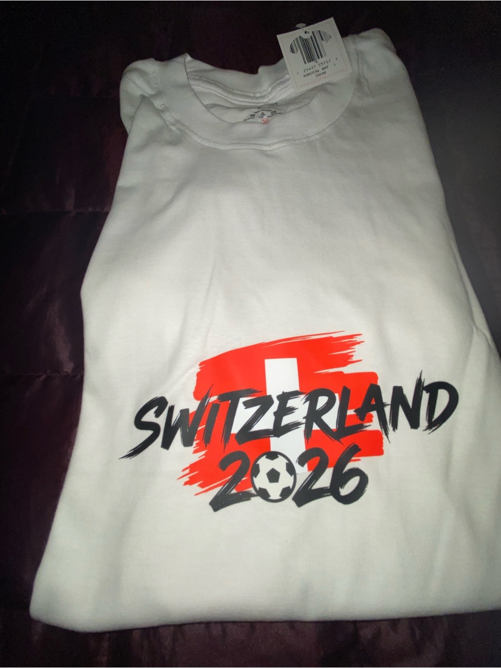 White "Switzerland 2026" Graphic Tee World Cup L unisex